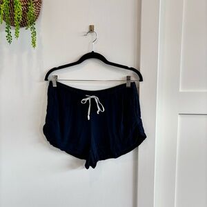 Brandy Melville Womens Navy Blue Elastic Waist Drawstring PullOn Shorts One Size